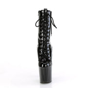 Pleaser ENCHANT-1040 Platform Ankle Boot (Black Patent/Black)