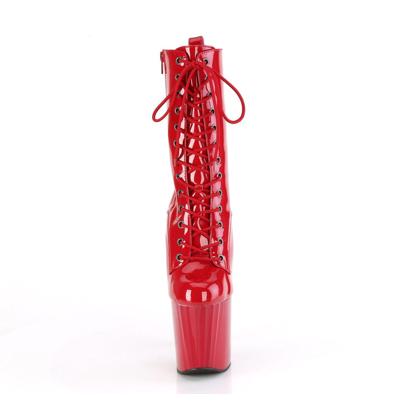 Pleaser ENCHANT-1040 Platform Ankle Boot (Red Patent/Red)
