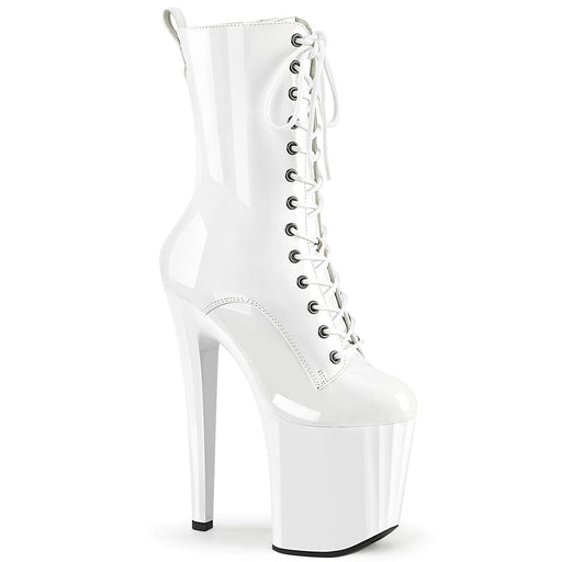 Pleaser ENCHANT-1040 Platform Ankle Boot (White Patent/White)