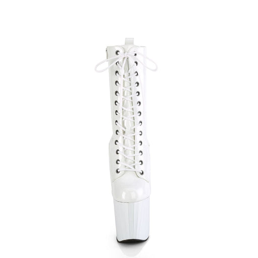 Pleaser ENCHANT-1040 Platform Ankle Boot (White Patent/White)