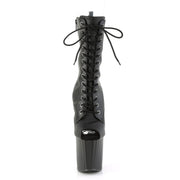 Pleaser ENCHANT-1041 Platform Ankle Boot (Black Faux Le/Black Matte)