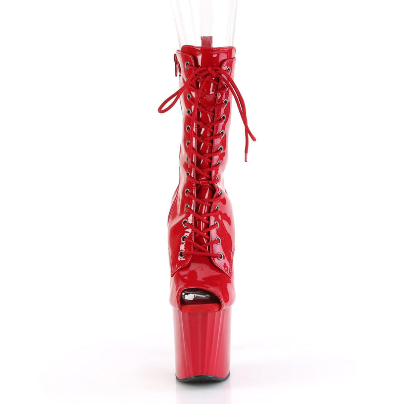Pleaser ENCHANT-1041 Platform Ankle Boot (Red Patent/Red)