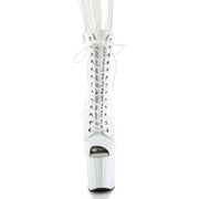 Pleaser ENCHANT-1041 Platform Ankle Boot (White Patent/White)