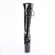 Pleaser ENCHANT-2023 Platform Knee High Boot (Black Stretch Patent/Black)
