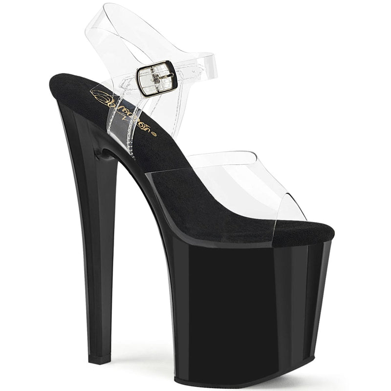 Pleaser ENCHANT-708 Platform Sandal (Clear/Black)