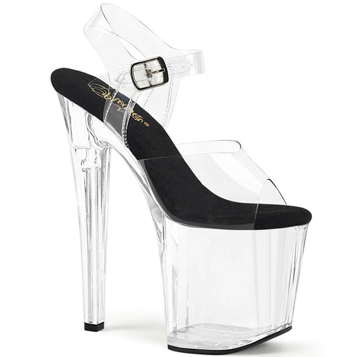 Pleaser ENCHANT-708 Platform Sandal (Clear-Black/Clear)