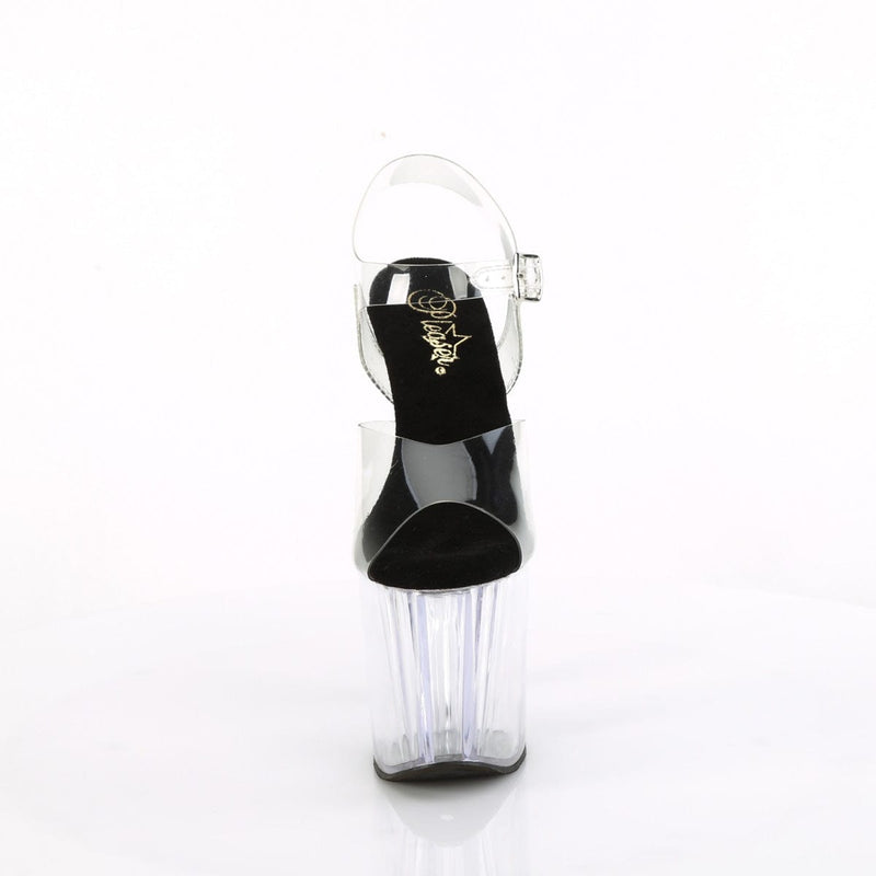 Pleaser ENCHANT-708 Platform Sandal (Clear-Black/Clear)
