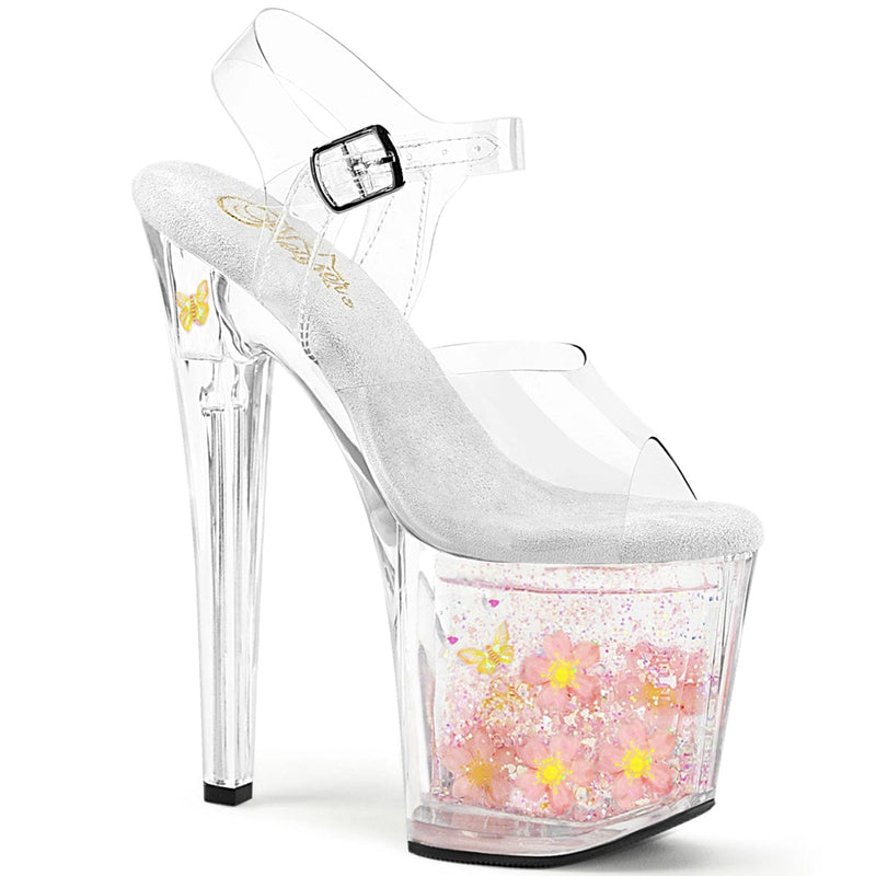 Pleaser ENCHANT-708AQUA-01 Platform Sandal (Clear/Clear-Baby Pink)
