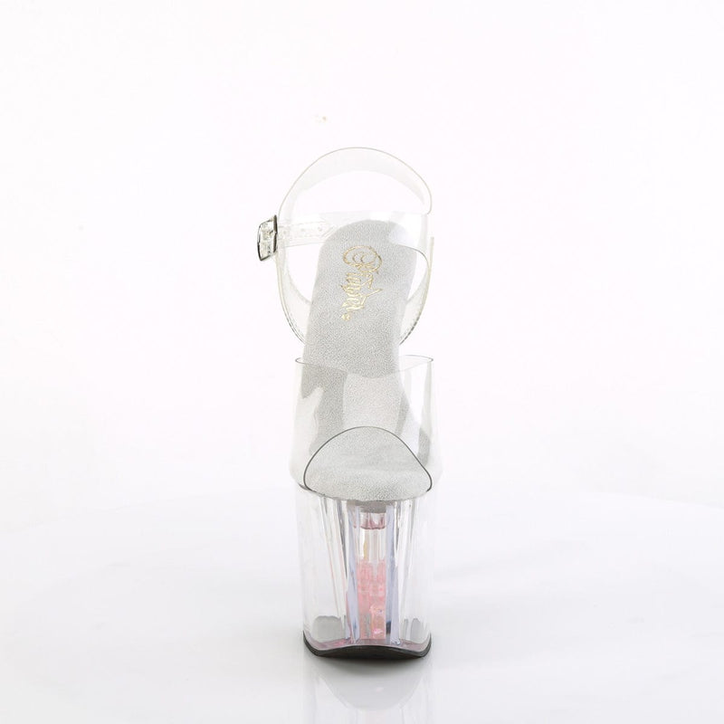 Pleaser ENCHANT-708AQUA-01 Platform Sandal (Clear/Clear-Baby Pink)