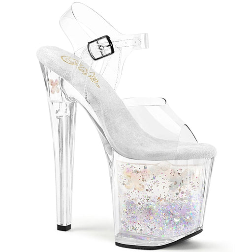 Pleaser ENCHANT-708AQUA-02 Platform Sandal (Clear/Clear-Silver)
