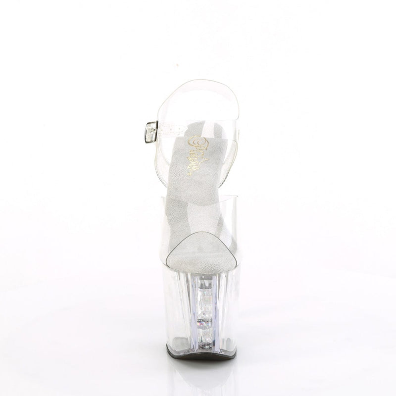 Pleaser ENCHANT-708AQUA-02 Platform Sandal (Clear/Clear-Silver)