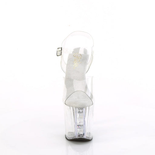 Pleaser ENCHANT-708AQUA-02 Platform Sandal (Clear/Clear-Silver)