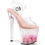 Pleaser ENCHANT-708AQUA-03 Platform Sandal (Clear/Clear-Baby Pink)