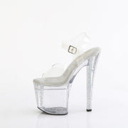 Pleaser ENCHANT-708AQUA-04 Platform Sandal (Clear/Clear-Silver Multi Glitter)