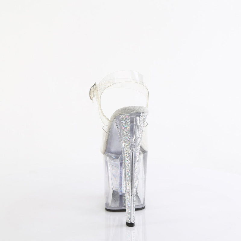 Pleaser ENCHANT-708AQUA-04 Platform Sandal (Clear/Clear-Silver Multi Glitter)