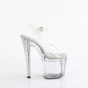 Pleaser ENCHANT-708AQUA-04 Platform Sandal (Clear/Clear-Silver Multi Glitter)