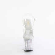 Pleaser ENCHANT-708RS-01 Platform Sandal (Clear/Clear-AB Rhinestone)