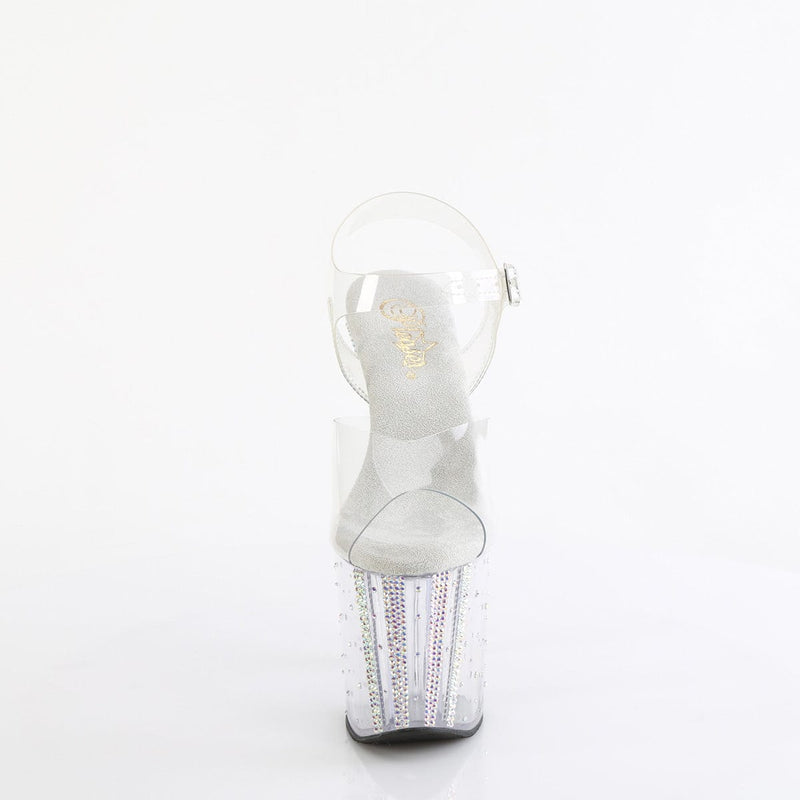 Pleaser ENCHANT-708RS-01 Platform Sandal (Clear/Clear-AB Rhinestone)