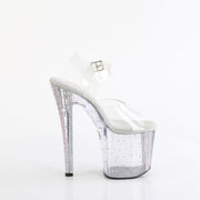 Pleaser ENCHANT-708RS-01 Platform Sandal (Clear/Clear-AB Rhinestone)