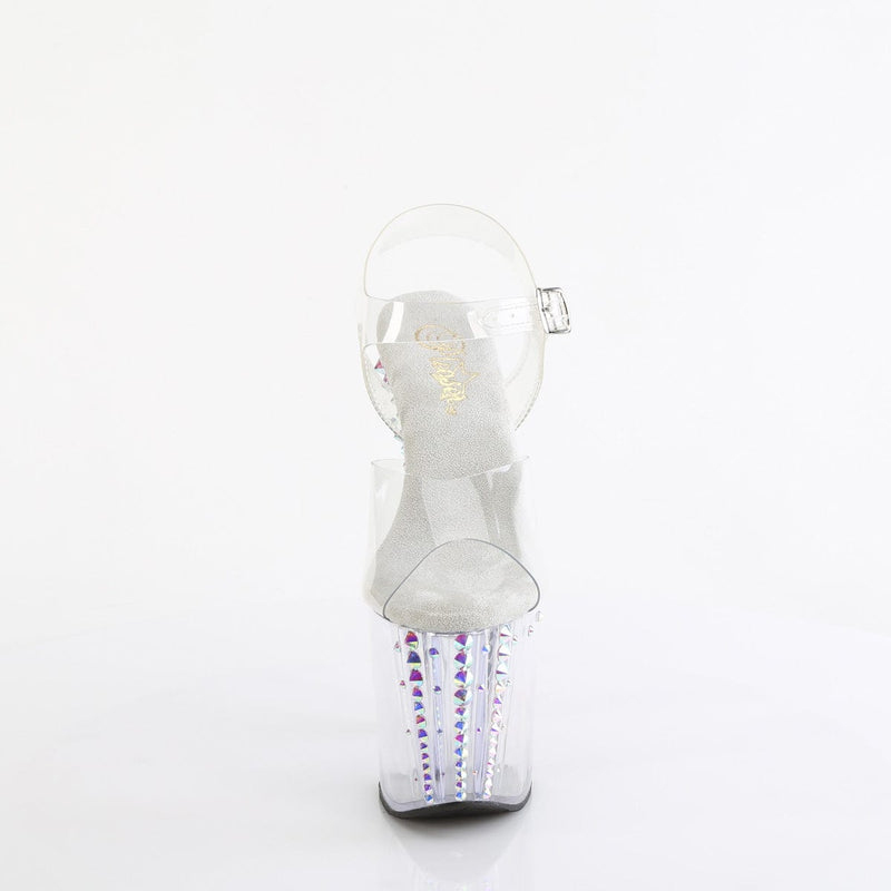 Pleaser ENCHANT-708RS-02 Platform Sandal (Clear/Clear-AB Rhinestone)