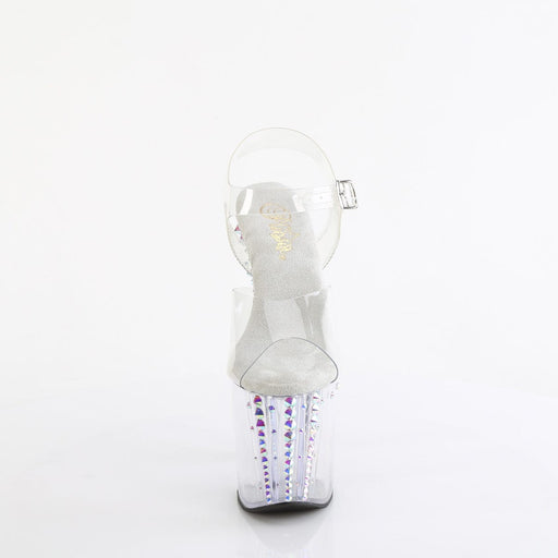 Pleaser ENCHANT-708RS-02 Platform Sandal (Clear/Clear-AB Rhinestone)