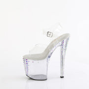 Pleaser ENCHANT-708RS-02 Platform Sandal (Clear/Clear-AB Rhinestone)