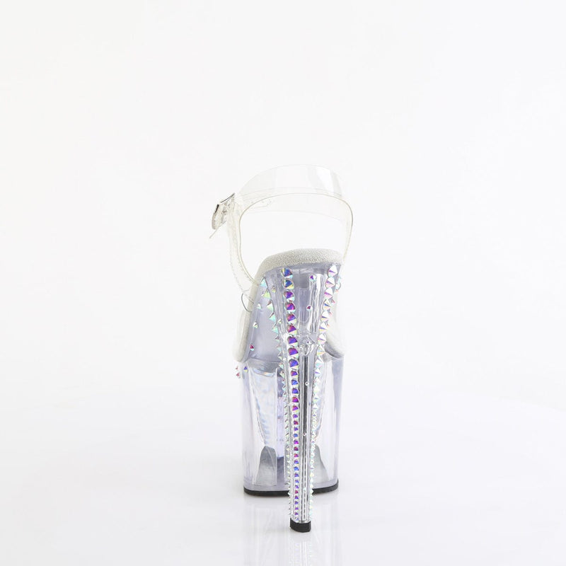 Pleaser ENCHANT-708RS-02 Platform Sandal (Clear/Clear-AB Rhinestone)