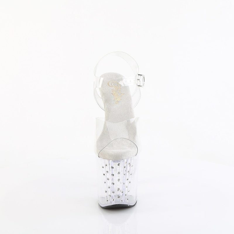 Pleaser ENCHANT-708RS Platform Sandal (Clear/Clear-Rhinestone)