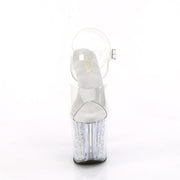 Pleaser ENCHANT-708RSI Platform Sandal (Clear/Clear-Silver AB Rhinestone)
