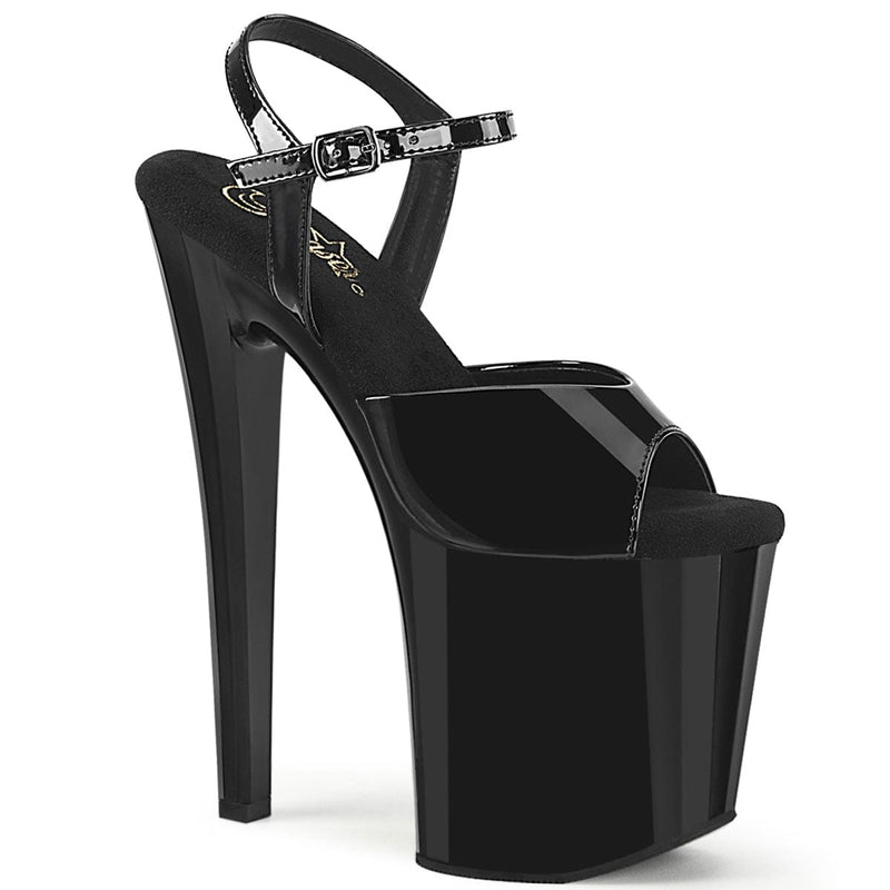 Pleaser ENCHANT-709 Platform Sandal (Black Patent/Black)