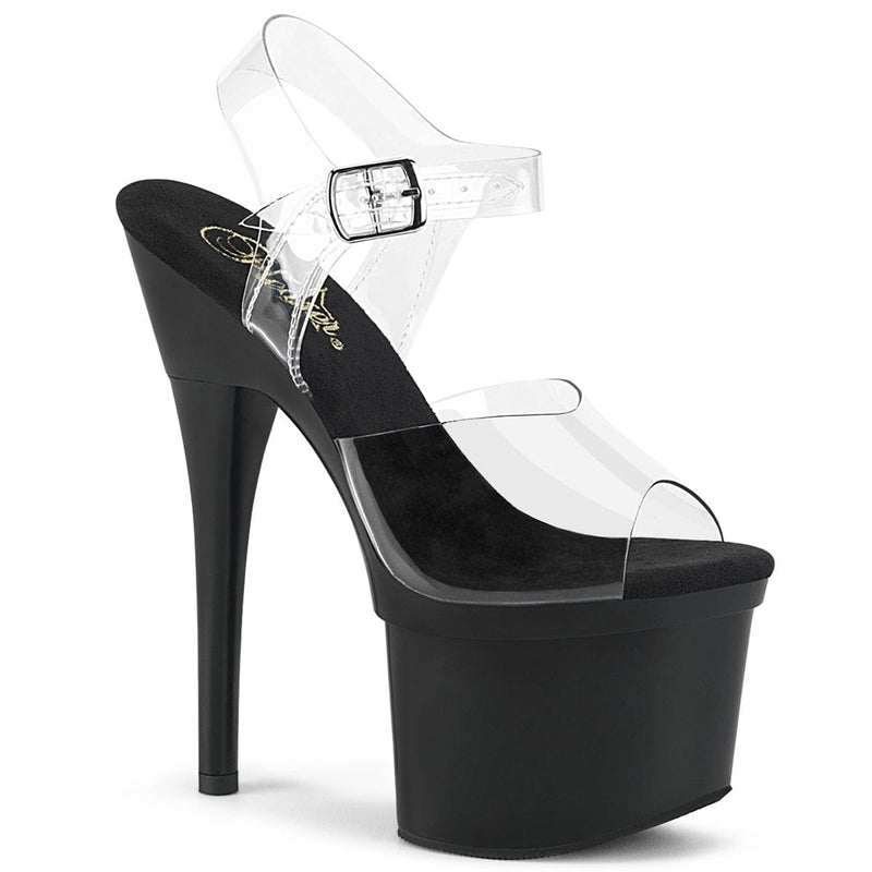 Pleaser ESTEEM-708 Clear/Black Matte