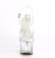 Pleaser ESTEEM-708 Platform Sandal (Clear/Clear)
