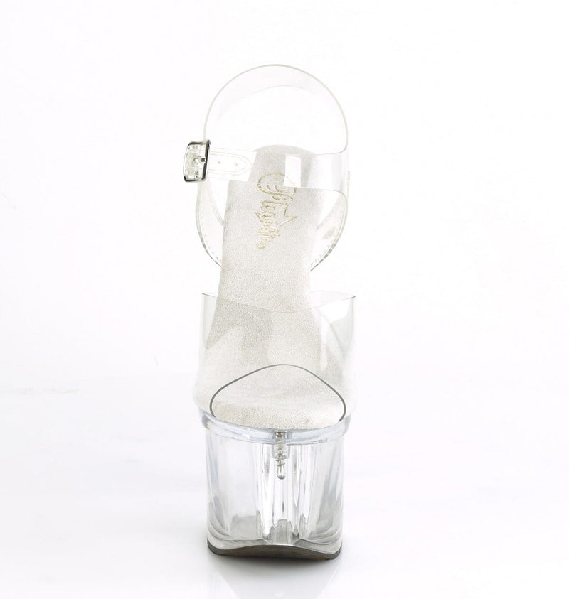 Pleaser ESTEEM-708 Platform Sandal (Clear/Clear)