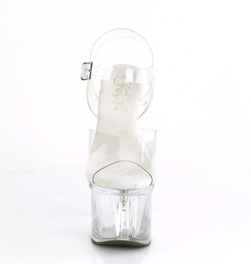 Pleaser ESTEEM-708 Platform Sandal (Clear/Clear)
