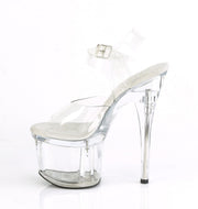 Pleaser ESTEEM-708 Platform Sandal (Clear/Clear)