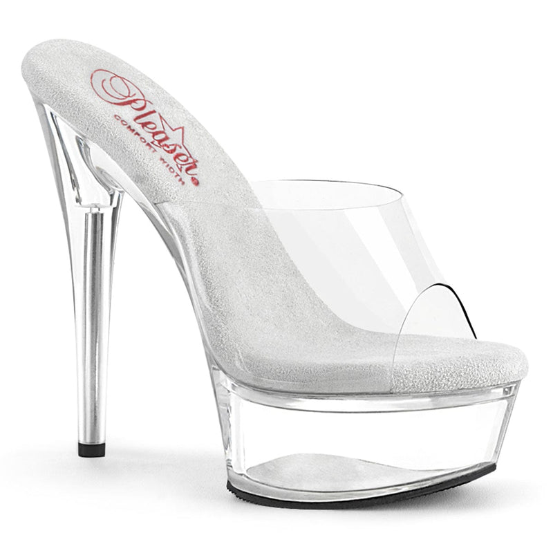 Pleaser EXCITE-601 Platform Slide (Clear/Clear)