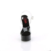 Pleaser EXCITE-608 Platform Sandal (Clear/Black)