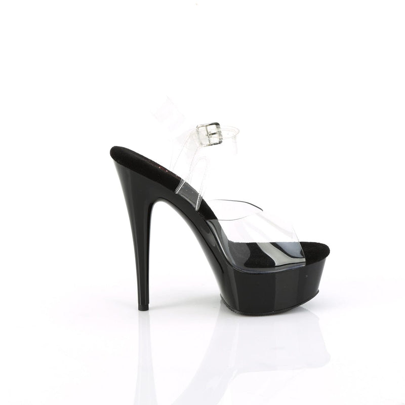Pleaser EXCITE-608 Platform Sandal (Clear/Black)