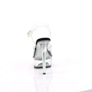 Pleaser EXCITE-608 Platform Sandal (Clear-Black/Clear)