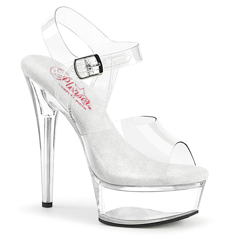 Pleaser EXCITE-608 Platform Sandal (Clear/Clear)