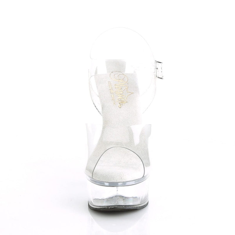 Pleaser EXCITE-608 Platform Sandal (Clear/Clear)