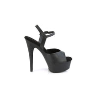 Pleaser EXCITE-609 Platform Sandal (Black Faux Leather/Black Matte)