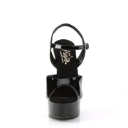 Pleaser EXCITE-609 Platform Sandal (Black Patent/Black)