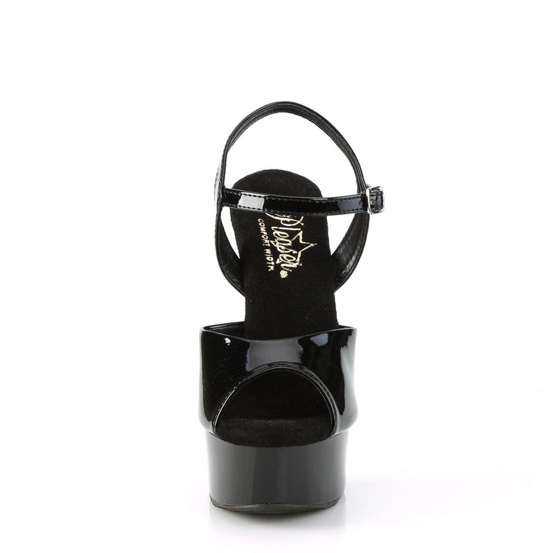 Pleaser EXCITE-609 Platform Sandal (Black Patent/Black)