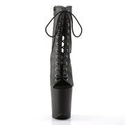 Pleaser FLAMINGO-1016 Platform Ankle Boot (Black Faux Leather/Black Matte)