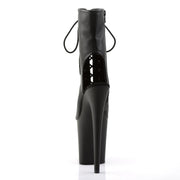 Pleaser FLAMINGO-1016 Platform Ankle Boot (Black Faux Leather/Black Matte)