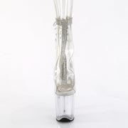 Pleaser FLAMINGO-1018C-2RS Platform Ankle Boot (Clear-Rhinestone/Clear)