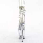 Pleaser FLAMINGO-1018C-2RS Platform Ankle Boot (Clear-Rhinestone/Clear)