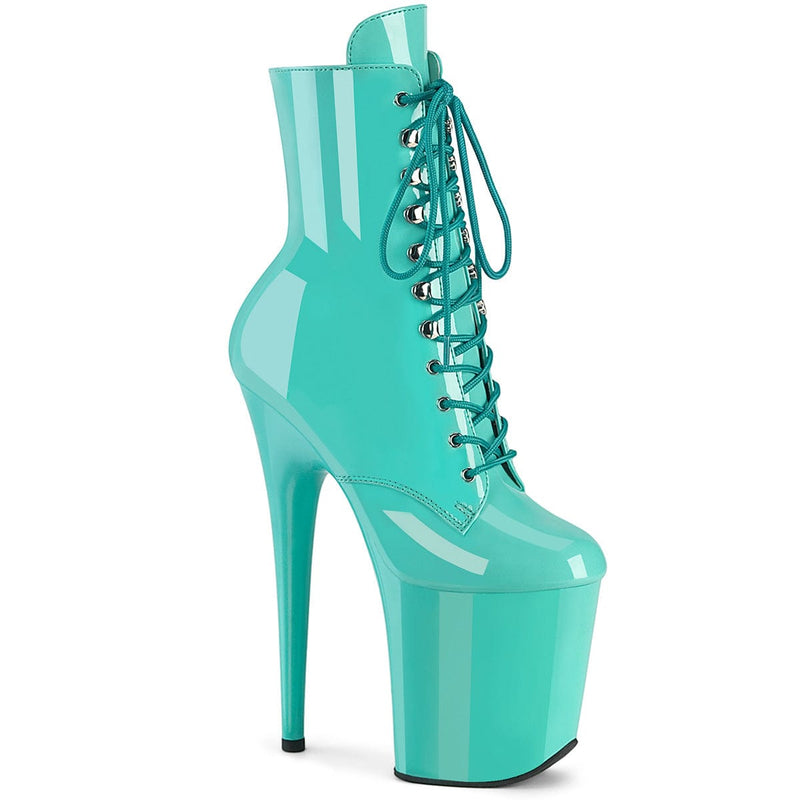 Pleaser FLAMINGO-1020 Platform Ankle Boot (Aqua Patent/Aqua)