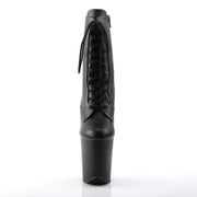 Pleaser FLAMINGO-1020 Platform Ankle Boot (Black Faux Leather/Black Matte)